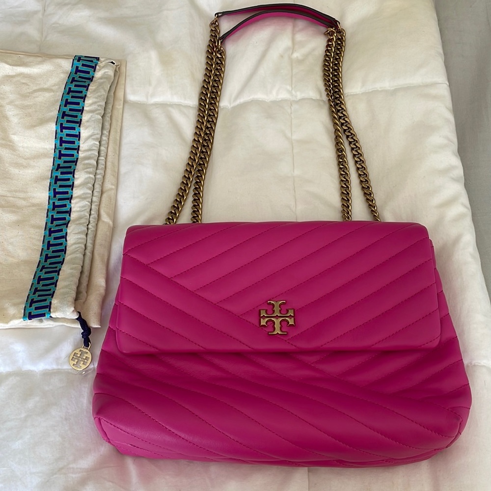 TORY BURCH KIRA CHEVRON CONVERTIBLE SHOULDER BAG BRAND NEW WITH DUST BAG